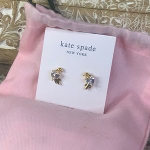Kate Spade Gold Bird Heart Earrings
